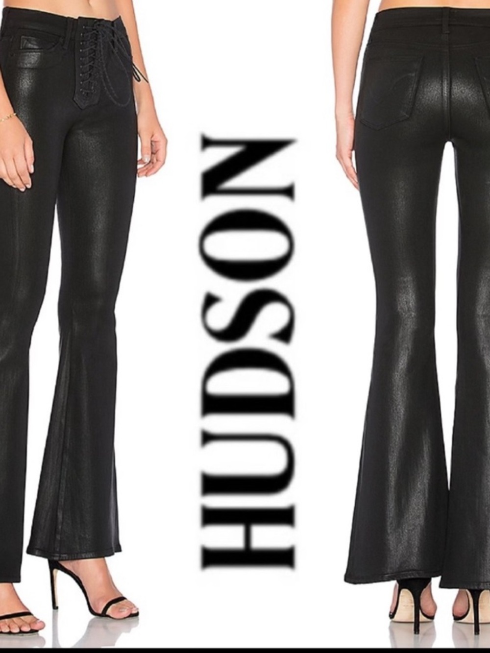 NWTHudson High Waist Lace-Up Flare Jean - Picture 6 of 16